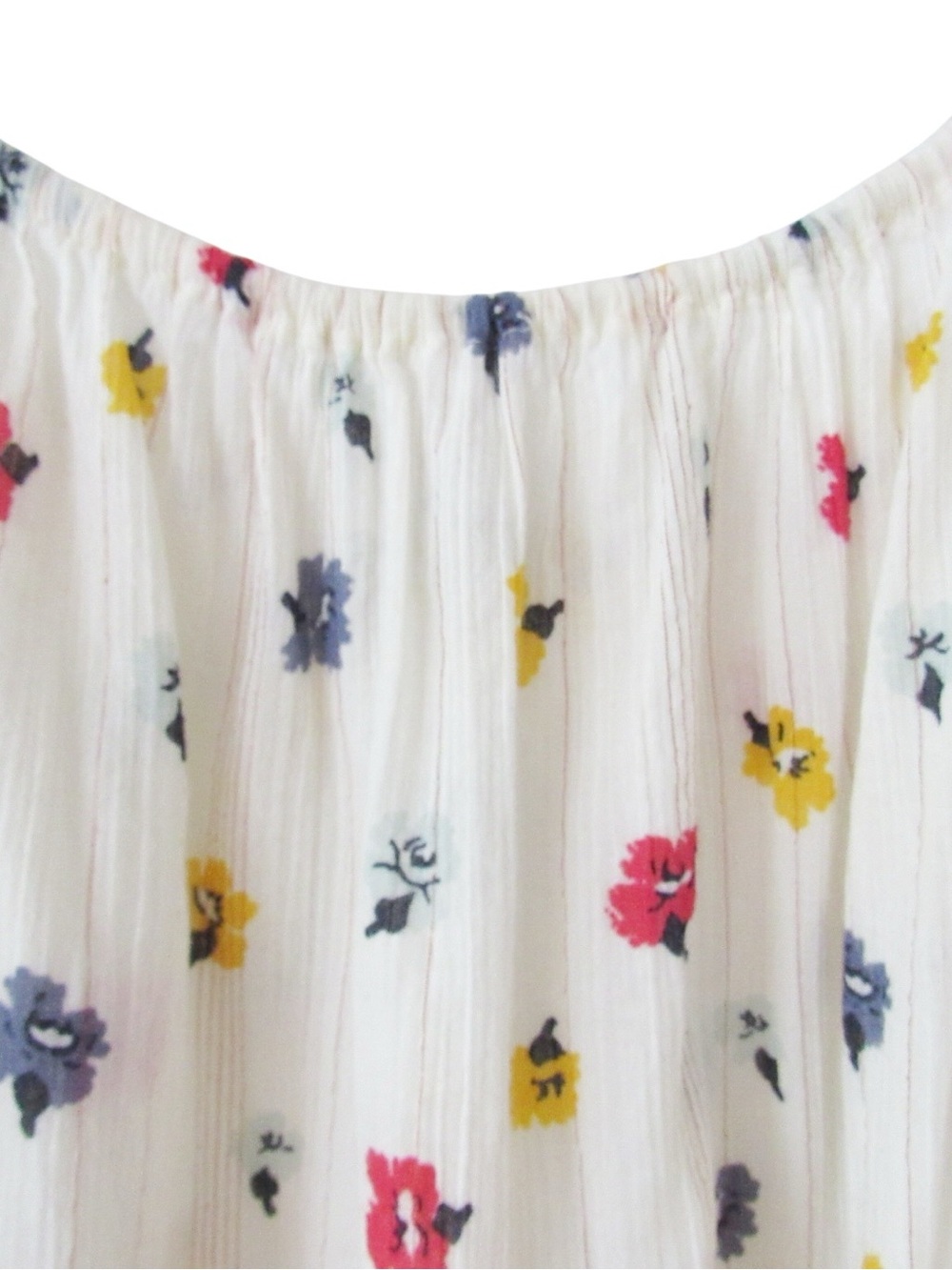 Madewell Ruffle Strap Cami Top 6 Metallic Striped Confetti Floral Cream Cotton - Picture 4 of 8